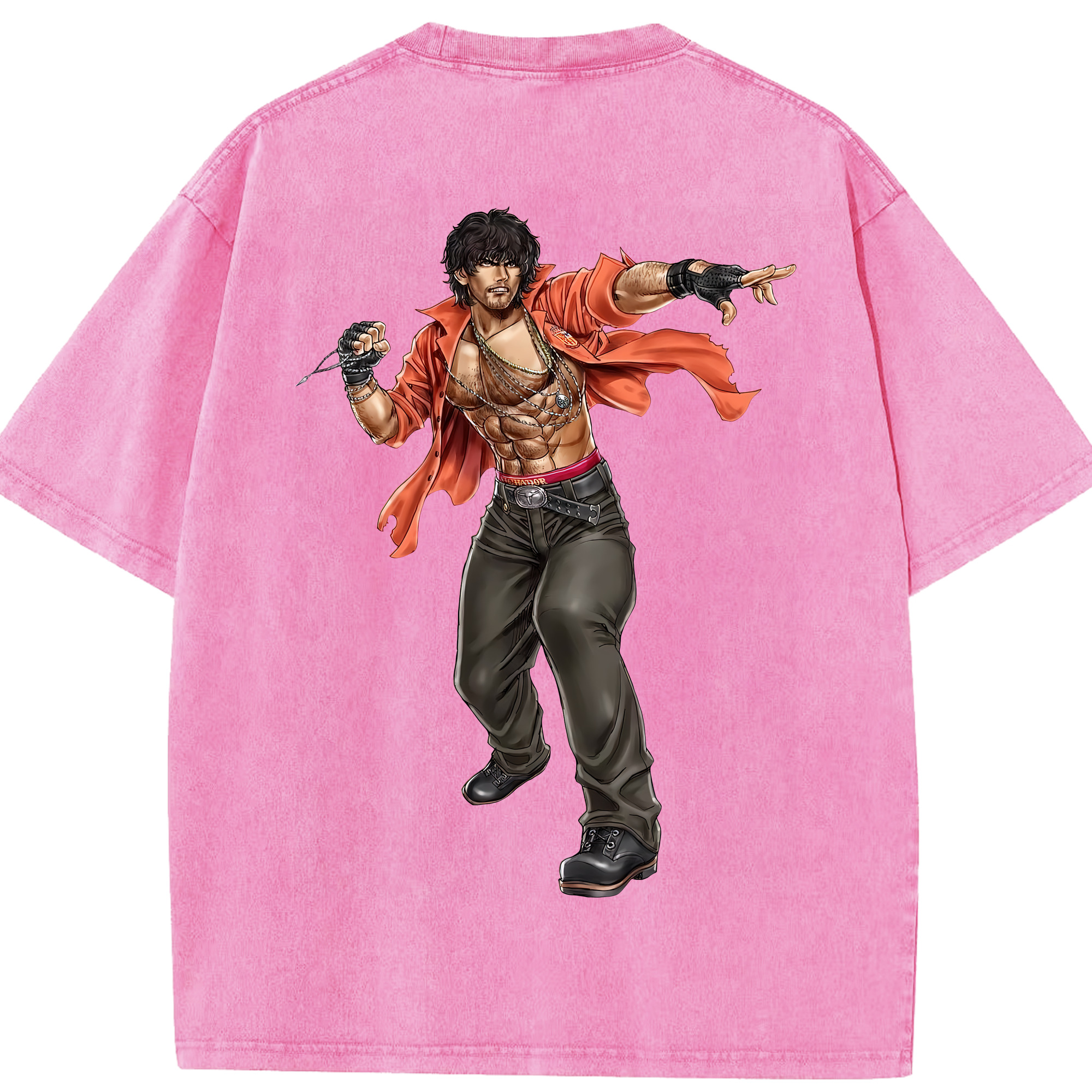 （画像用） 北斗の拳 Fist of the North Star 綿100% ヴィンテージ風 半袖Tシャツ（背面プリント）
